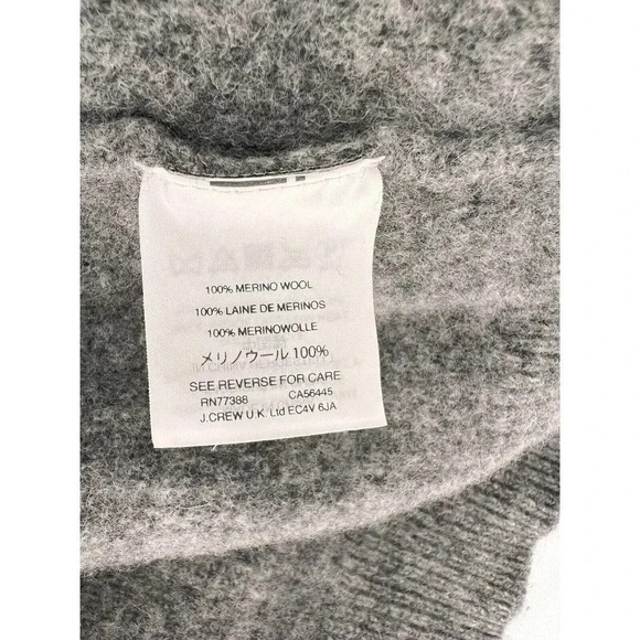 Madewell Fringe-Stripe Pullover 100% Merino Wool Gray Sweater Size MEDIUM EUC - Picture 6 of 8